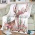 Beautiful deer with a floral wreath on its horns blanket