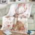 Beautiful deer with a floral wreath on its horns blanket
