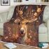 Beautiful deer with flowers and butterflies in its antlers blanket