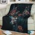 Beautiful deer with flowers on antlers blanket