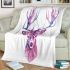 Beautiful male deer with antlers depicted blanket