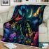 Beautiful night scene with colorful glowing butterflies blanket