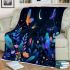 Beautiful night scene with colorful glowing butterflies blanket