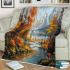 Beautiful painting of an deer in the mountains blanket