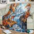 Beautiful painting of an deer in the mountains blanket