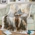 Beautiful watercolor painting of an elk in the forest blanket