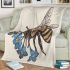 Bee with a blue flower on its back blanket