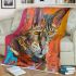Bengal cat as a muse for abstract art blanket
