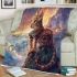 Bengal cat in fantasy worlds blanket