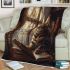 Bengal cat in literary inspired scenes blanket