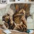 Bengal cat in relaxing moments blanket