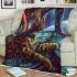 Bengal cat in retro sci fi adventures blanket