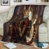 Bengal cat in time traveling escapades blanket