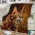 Bengal cat with distinctive features blanket