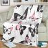 Black and white butterfly pattern with pink accents blanket