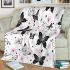 Black and white butterfly pattern with pink stars and flowers blanket