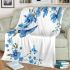 Blue butterfly and blue flowers blanket