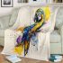 Blue macaw abstract design in the style blanket