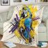 Blue macaw abstract design in the style blanket