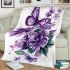 Butterflies and purple flowers blanket