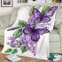 Butterflies and purple flowers blanket