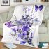 Butterflies and purple flowers blanket