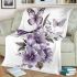 Butterflies and purple flowers blanket