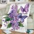 Butterflies and purple flowers blanket