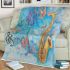 Butterflies fly to the saxophone and musical notes blanket