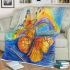 Butterflies fly to the sounds of violin and musical notes blanket