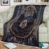 Cabin bear smile with dream catcher area rug blanket