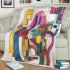 Colorful abstract drawing blanket