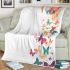 Colorful butterflies flying blanket