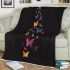 Colorful butterflies simple lines blanket