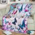 Colorful butterflies with pink and blue wings blanket