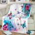 Colorful butterflies with pink and blue wings blanket