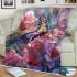 Colorful butterfly perched blooming roses blanket