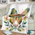 Colorful butterfly with floral elements blanket