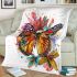 Colorful butterfly with floral elements blanket