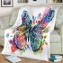 Colorful butterfly with floral elements blanket