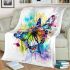 Colorful butterfly with floral elements blanket