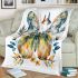 Colorful butterfly with floral elements blanket