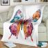 Colorful butterfly with floral elements blanket