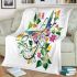 Colorful butterfly with flowers and leaves blanket