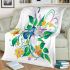 Colorful butterfly with flowers and leaves blanket