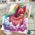 Colorful cute pomeranian dog wearing sunglasses blanket