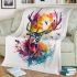 Colorful deer head blanket