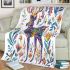 Colorful deer with colorful flowers blanket