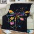 Colorful dragonfly among flowers blanket