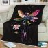 Colorful dragonfly with flowers blanket